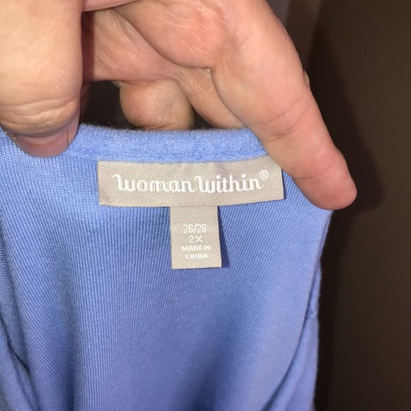 Woman Within Fleece Long Sleeve Sweater Light Blue ~ Size 26/28 (2X) - Picture 6 of 6